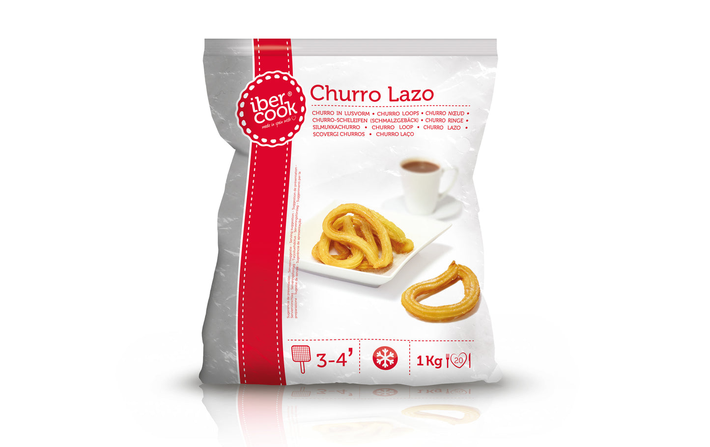 Frozen dessert IBERCOOK CHURROS, curved, 1 kg