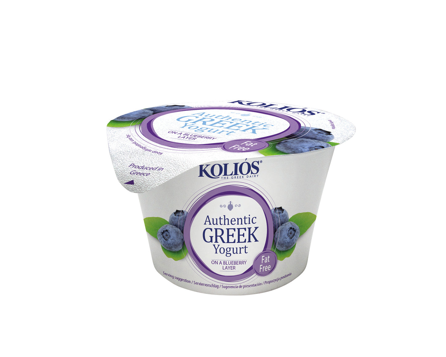 Graikiškas jogurtas KOLIOS, autentiškas, 0%, su mėlynėmis,150 g