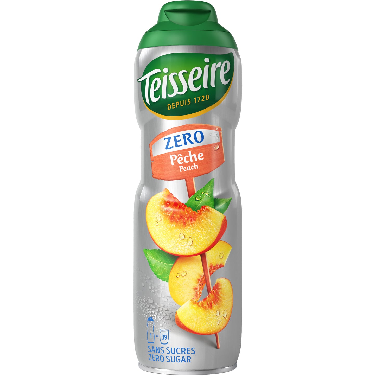 Sirupas TEISSEIRE, persikų skonio, be cukraus, 0,6l