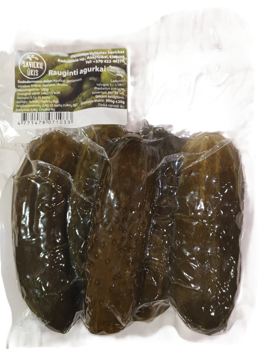 Pickled cucumbers SAVICKŲ FARM, vacuum packed, 500 g