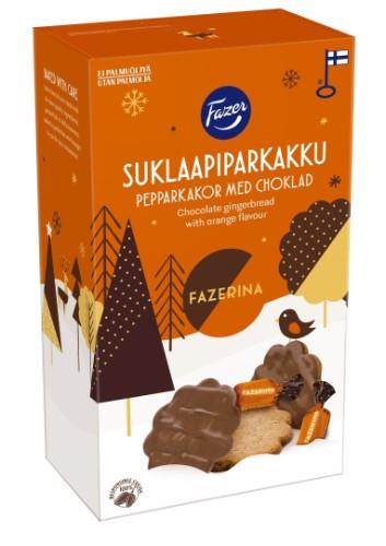 Imbieriniai sausainiai FAZER apelsinų skonio su šokoladu, 175g