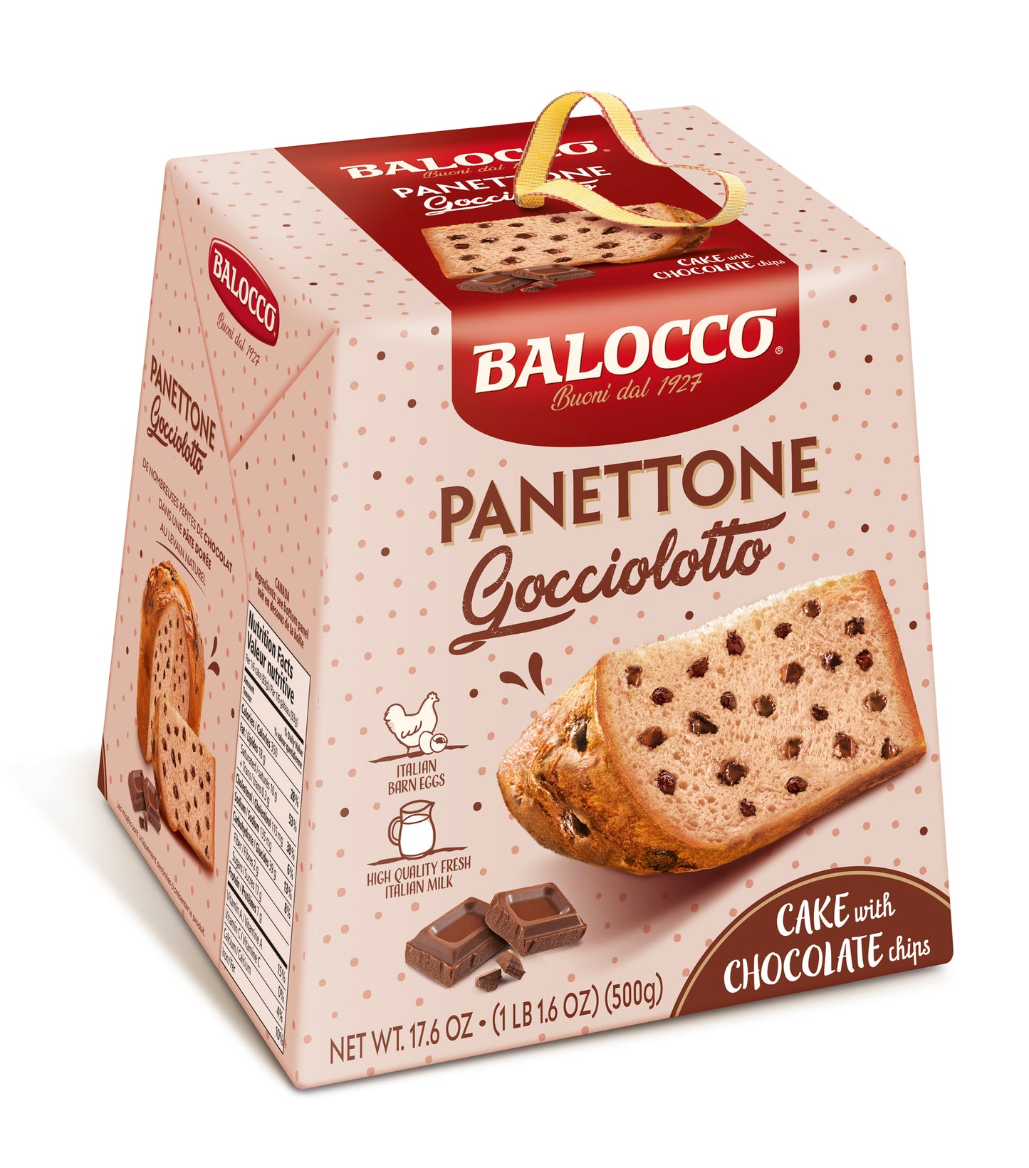 Cake BALOCCO, PANETTONE, with chocolate pieces 500 g