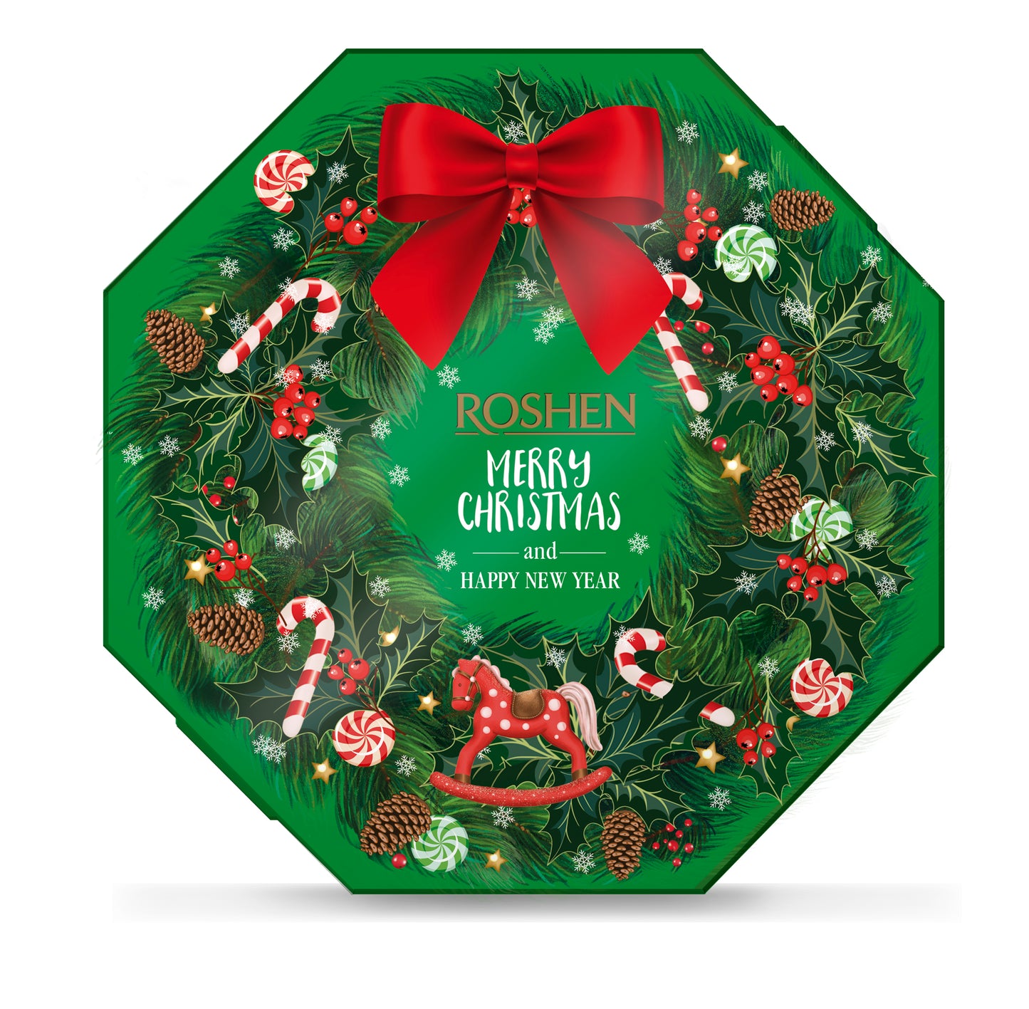 Kalėdinis saldainių rinkinys ROSHEN, Kalėdinis vainikas, 350 g
