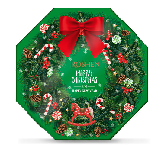 Kalėdinis saldainių rinkinys ROSHEN, Kalėdinis vainikas, 350 g