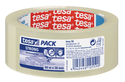 Silent packaging tape TESA PACK, 38mm x 66m, transparent