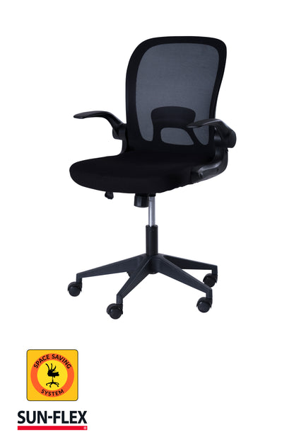 Reguliuojamo aukščio kėdė SUN-FLEX®HIDEAWAY CHAIR,  91-101 cm, juodas rėmas, juoda sėdima vieta