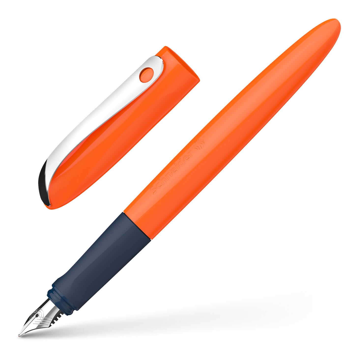 Fountain pen SCHNEIDER Wavy A, for right and left-handed people, orange body