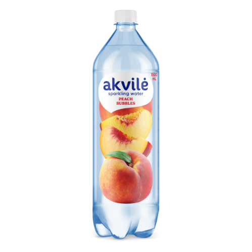 Table water AKVILĖ, with peach aroma, lightly carbonated, 1.5l D