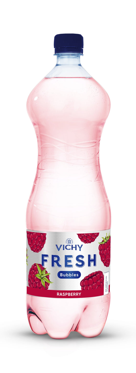 Carbonated soft drink VICHY FRESH BUBBLES, raspberry flavor, 1.5 l, PET