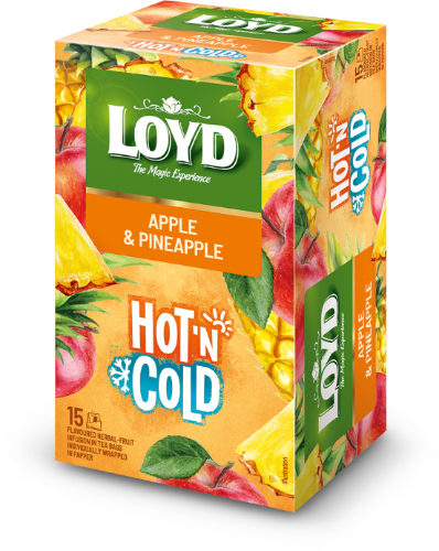 Vaisinis arbatos gėrimas LOYD HOT&COLD obuolių ir ananasų skonio, 15x2 g