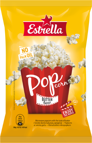 Kukurūzų spragėsiai ESTRELLA, sviesto skonio, 90 g