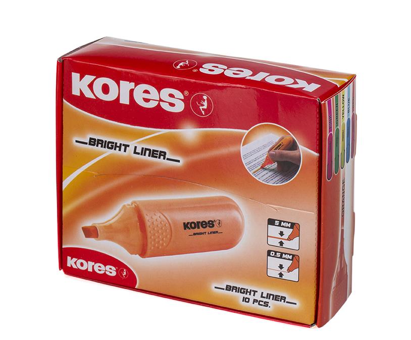 Teksto žymeklis KORES BRIGHT LINER, oranžinė