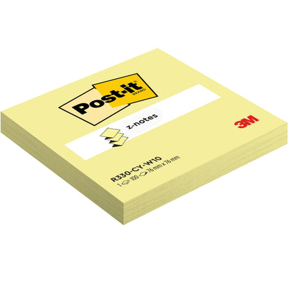 Post-it® Z-Notes 76x 76 mm, 100 sheets, canary yellow