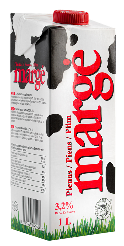 Milk MARGĖ 3.2% fat, 1 l