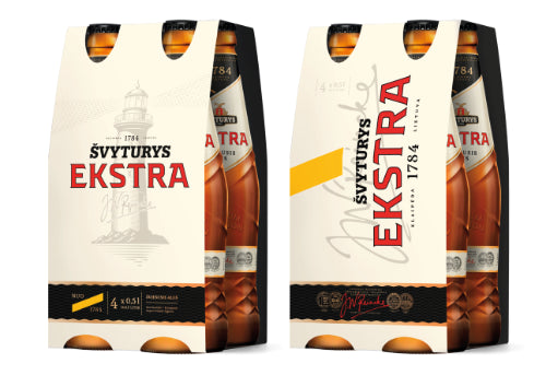 Beer ŠVYTURYS Extra, 5.2%, 4 x 0.5 l, bottle