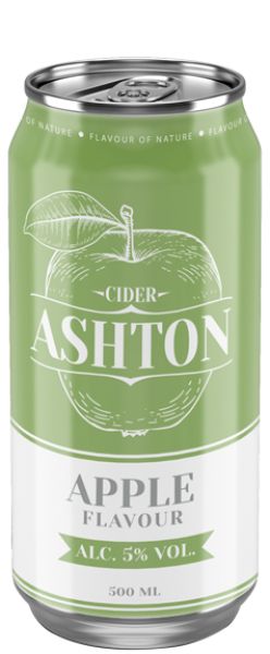 Gazuotas sidras ASHTON obuolių skonio, 5% 0,5l