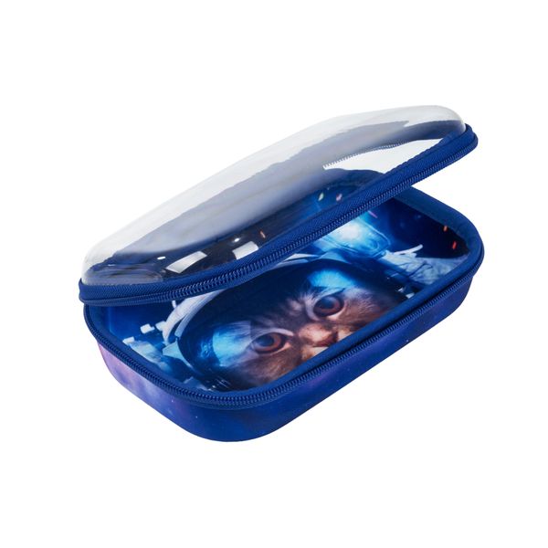Pencil case ZIPIT Clear Top, cat