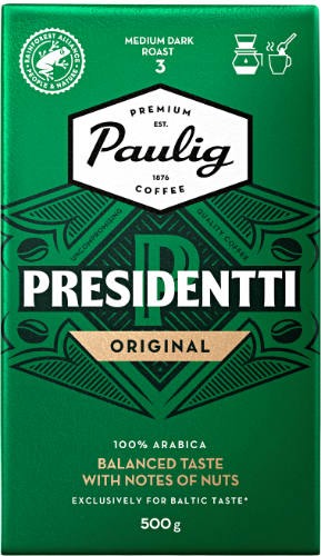 Kava PAULIG PRESIDENTTI ORIGINAL, malta, 500 g