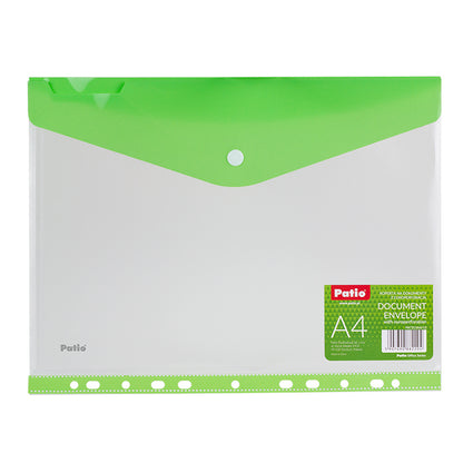 Folder (envelope) with clip and euro perforation PATIO, A4, PP