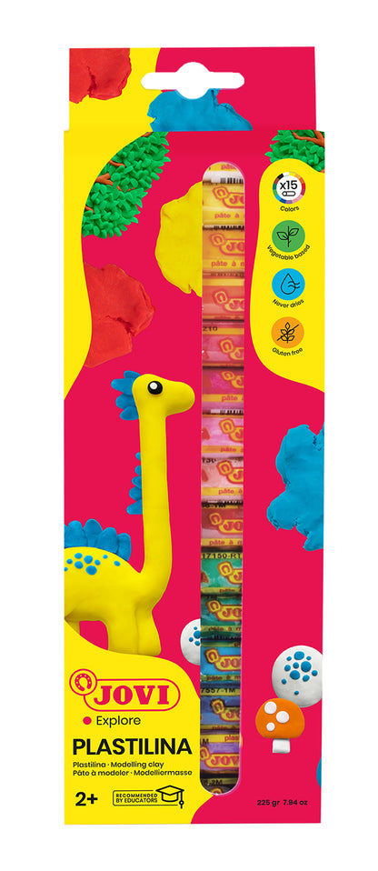 Plasticine JOVI, 15 colors x 15g set