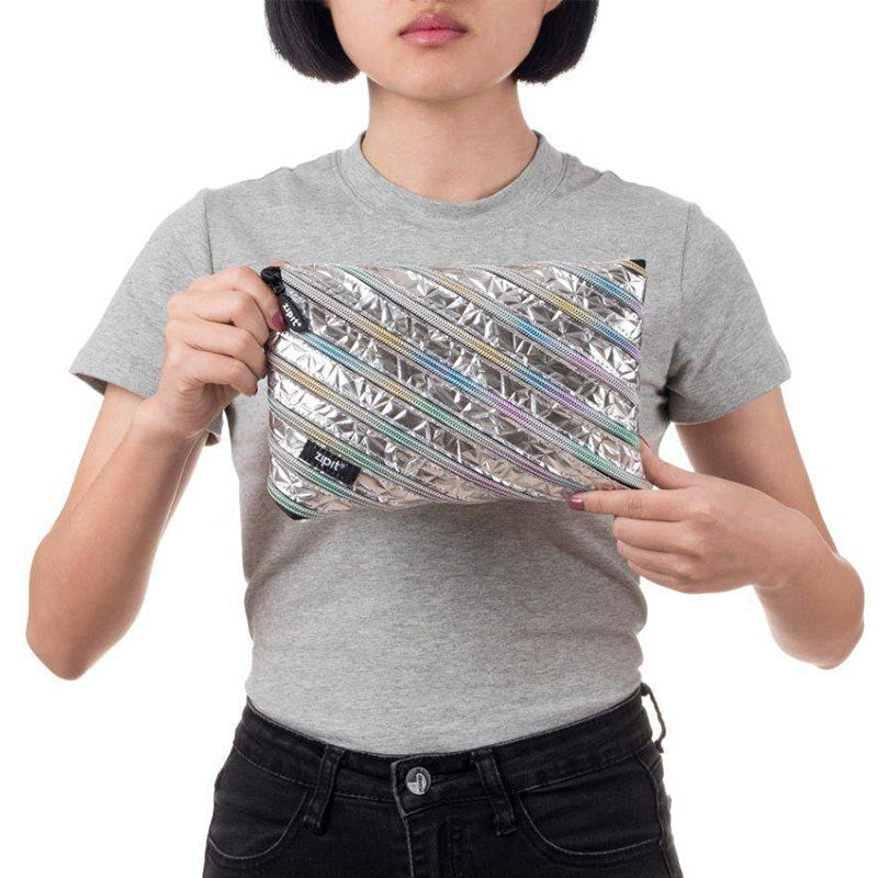 Penalas-pieštukinė ZIPIT Metallic Jumbo Pouch, ZTJ-MT-2, Sidabrinė
