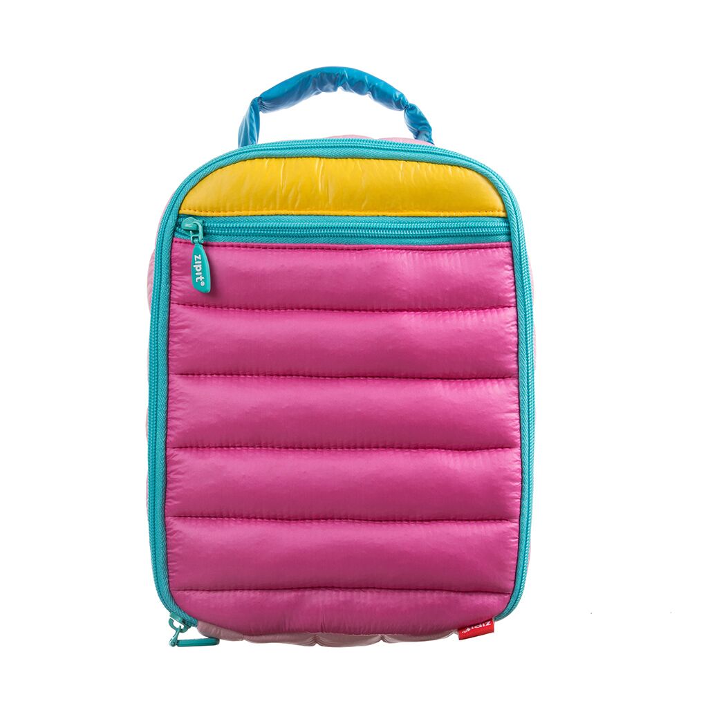 Lunch box + ice pack, ZIPIT, Puffer Lunch Bag, LB-P1, Pink