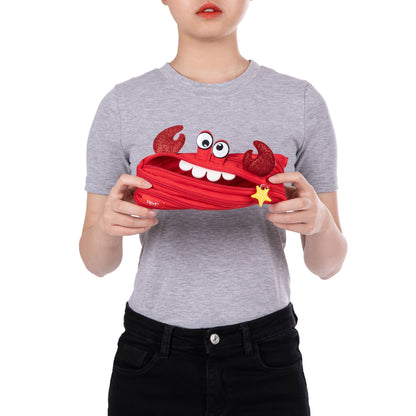 Pencil case ZIPIT Creature Monster, red