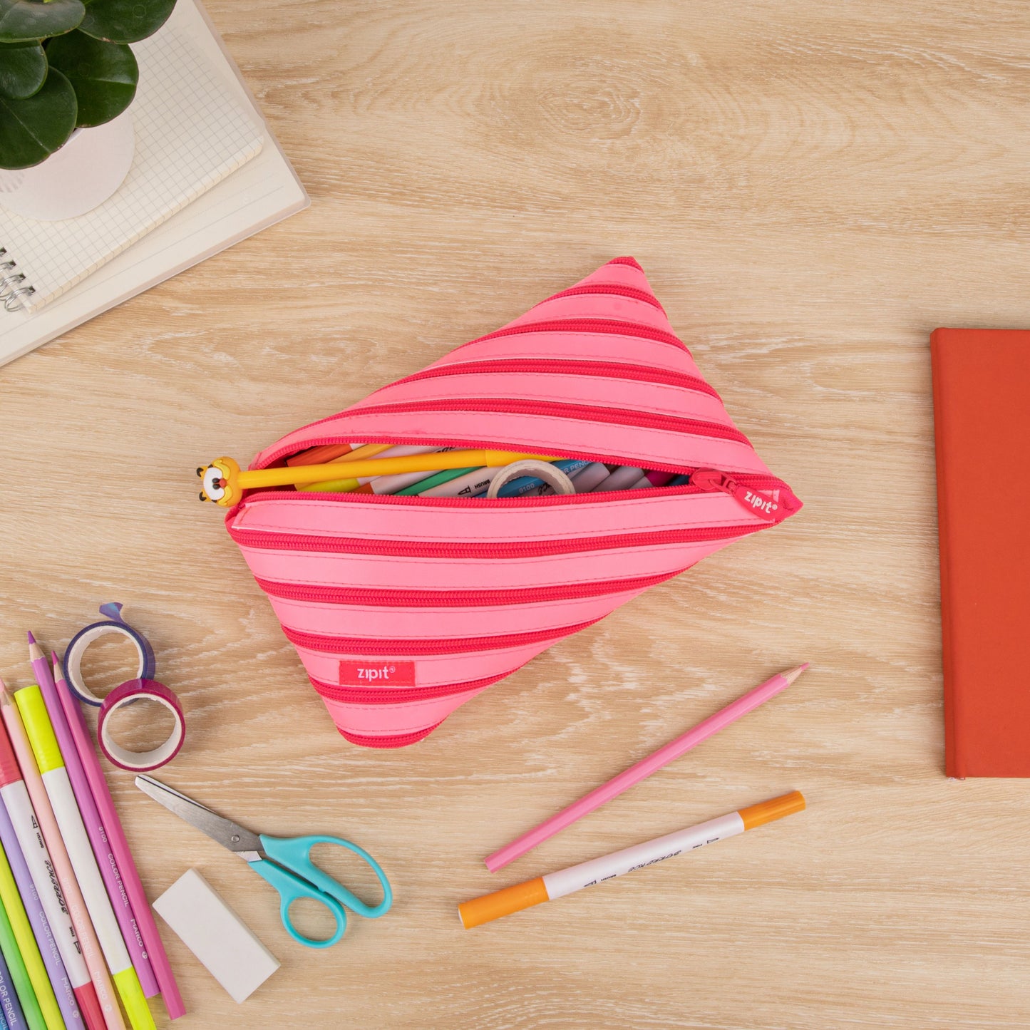 Pencil case ZIPIT Candy Jumbo, strawberry color