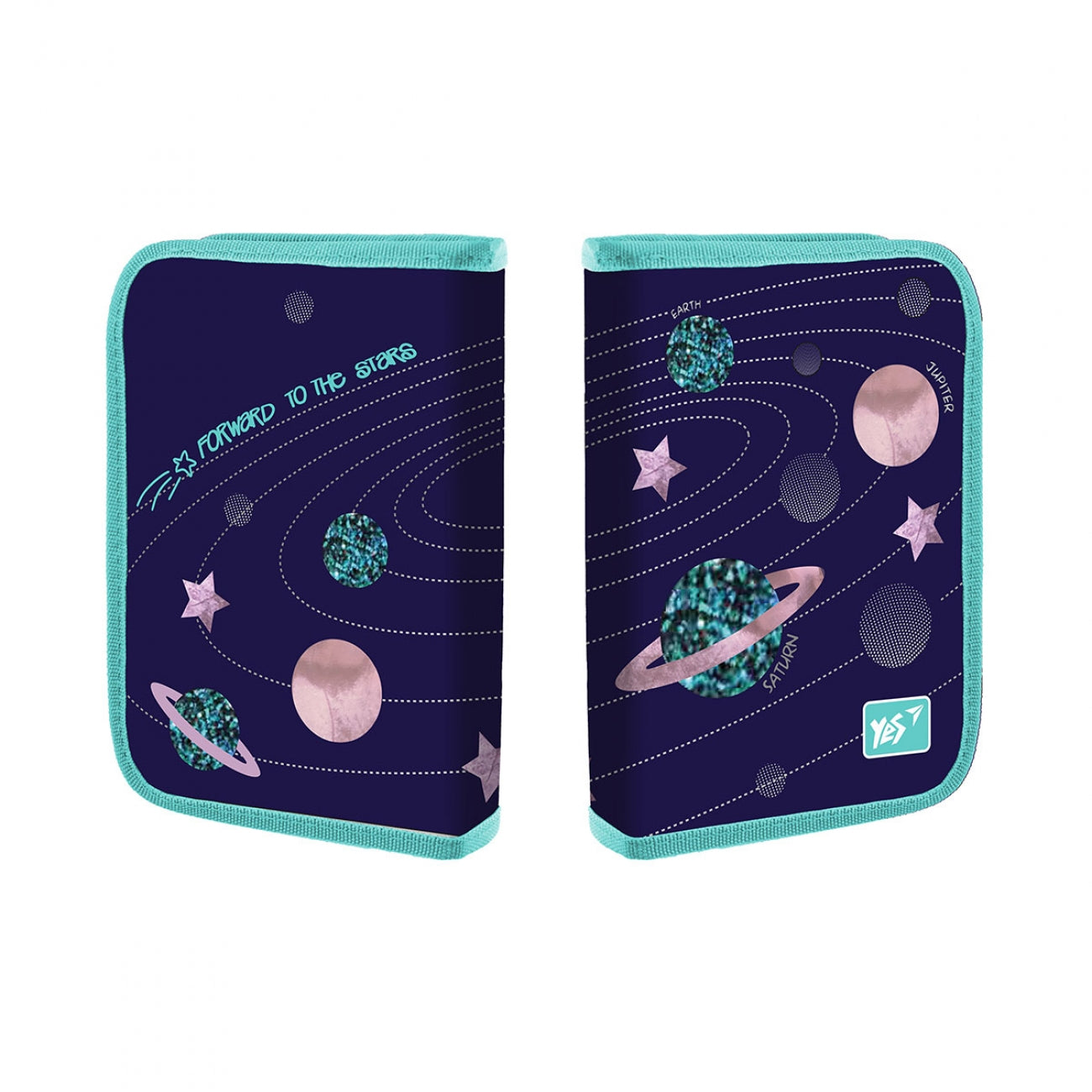 YES single shaped pencil case with 2 flaps HP-04 Cosmos