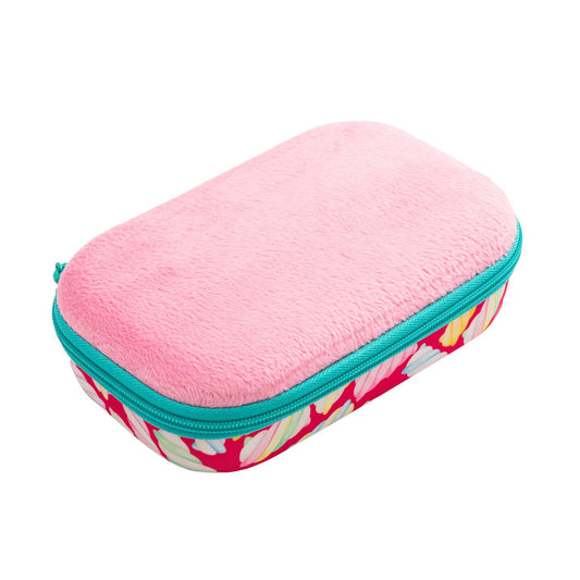 Velour pencil case with inner pocket