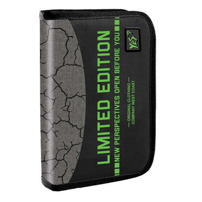 Shaped pencil case YES HP-03, one compartment with flap, Lightning, gray