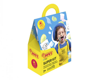 Pastelinių spalvų pirštų dažai Jovi 4 spalvos x35ml + 20 trafaretų