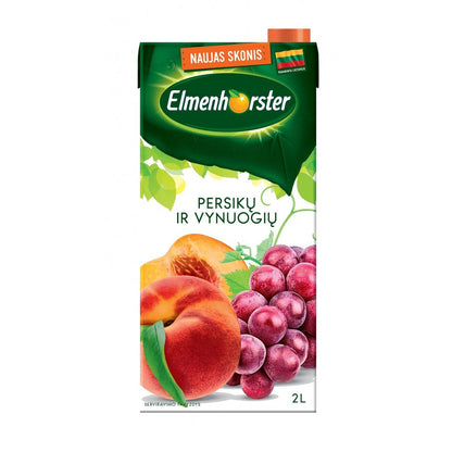 Refreshing juice drink ELMENHORSTER, peach and grape, without preservatives, 20%, 2l
