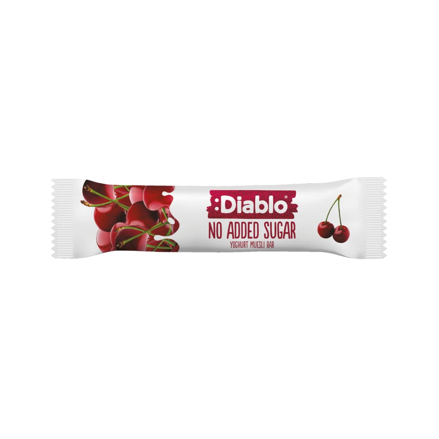 Muesli bar with cherry-flavored yogurt, DIABLO, no added sugar, 30g