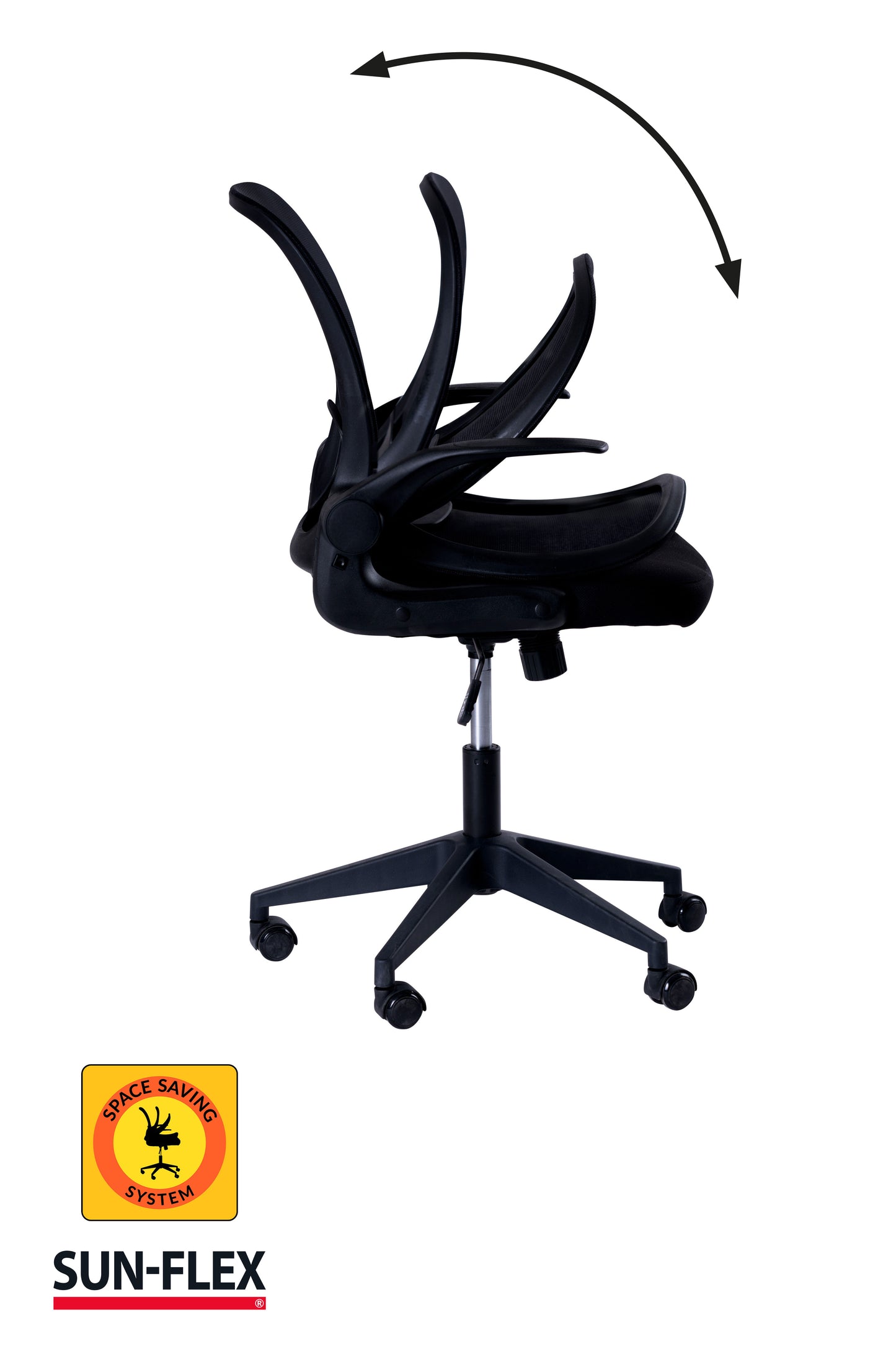 Reguliuojamo aukščio kėdė SUN-FLEX®HIDEAWAY CHAIR,  91-101 cm, juodas rėmas, juoda sėdima vieta