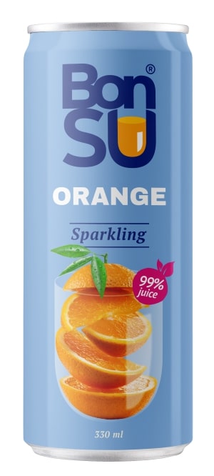 Carbonated orange juice drink BONSU (99%), 0.33 l D