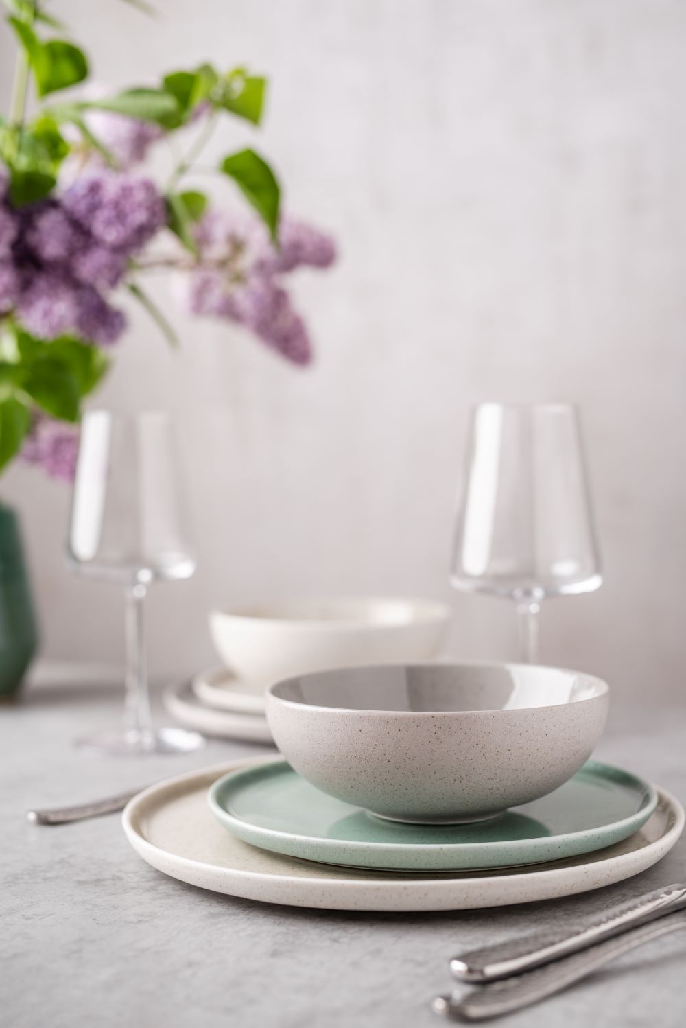 Plate GRANITE Cream, porcelain, D 26.5 cm, pcs.