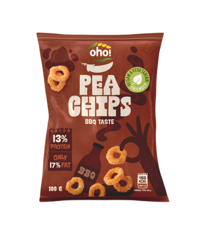 OHO pea chips, BBQ flavor, 100 g