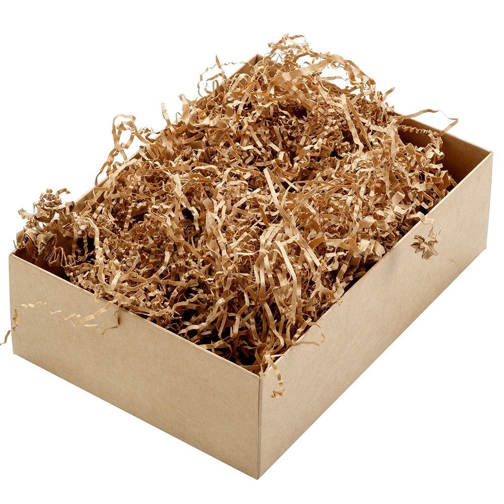 Paper shavings, 100 g, brown.