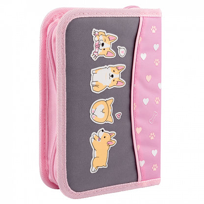YES single shaped pencil case with flap HP-03 I Love Corgi