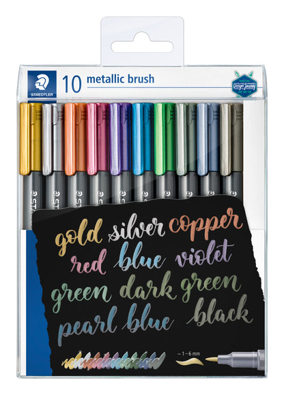 STAEDTLER Metallic Brush Marker Set, 10 pcs.