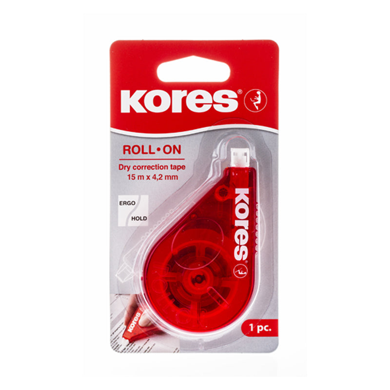 Korekcinė juostelė KORES ROLL ON RED, 4,2 mm x 15 m