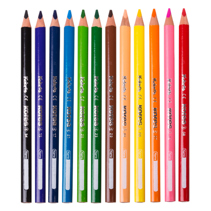 KORES JUMBO triangular colored pencils, 12 colors with sharpener