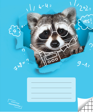 Notebook with squares, for grades 2-4, 12 pages. Inner pages weight – 90 g/m2. With rules and games.
