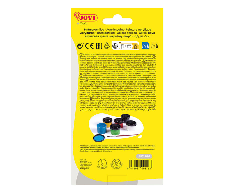 Dekoraciniai dažai sustingusioms figūrėlėms JOVI, 6sp.