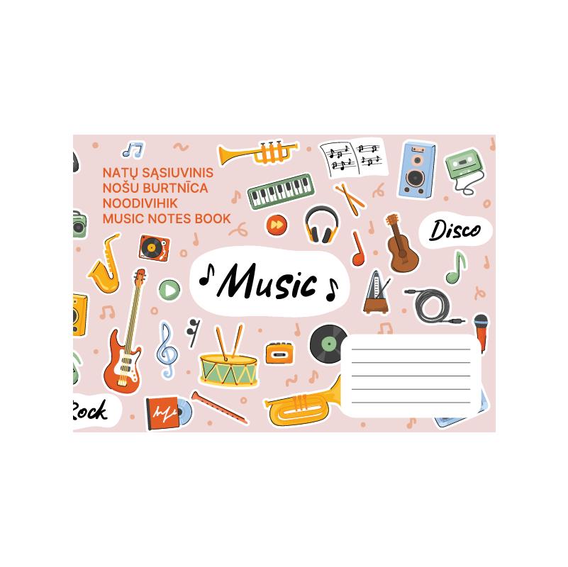 Music sheet notebook, A5, Inner pages weight – 70 g/m2.
