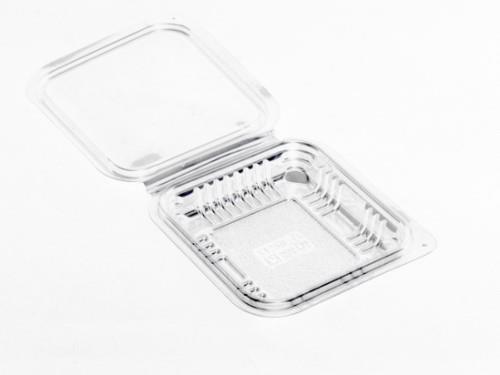 Salad container, square, with lid, PET, 11.5 x 12.5 x H 2.5 cm, 150 ml, 100 pcs.