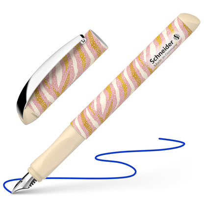 Fountain pen SCHNEIDER Glam, plastic colored body, blue ink, suitable for right-handed and left-handed people