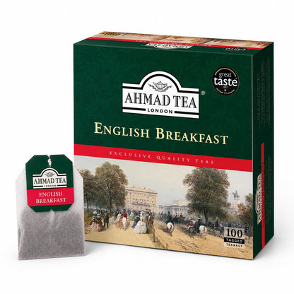 Juodoji arbata AHMAD ENGLISH BREAKFAST, maišeliuose, 100 vnt x 2 g