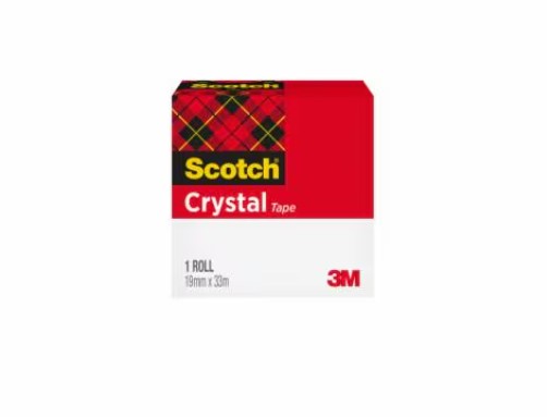 Adhesive tape 3M Scotch Crystal Clear 600, 19 mm x 33 m, extra clear